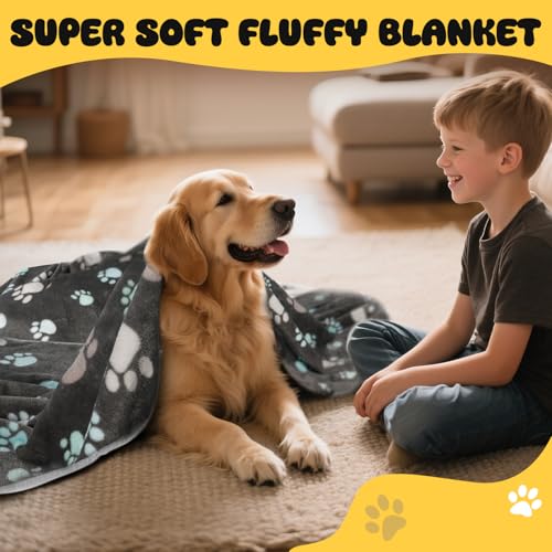 Premium Soft Dog Blanket Washable, 40x32 Inch | Flannel Gray Dog Blanket for Small and Medium Dogs and Indoor Cats