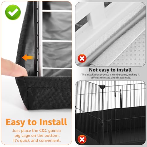 PJYuCien C&C Cage Bottom 24"x60", Easy to Install | Use as Top, Use as Bottom and Top Set, Protect Floor, Saves Time and Effort,for Guinea Pig and Other Small Animals - size: 24" X 60"