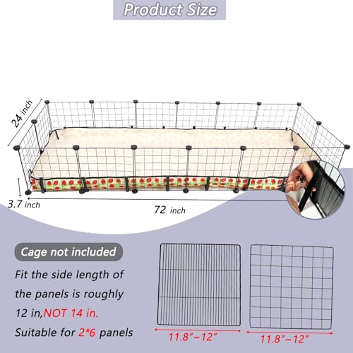 Guinea Pig Cage Liner，Washable Waterproof Oxford Cloth Cage Liners for Small Animals,Hamster Chinchilla Hedgehog Rabbit and Other Small Animals Not Include Cage(24x70 inches) - size: C&C 2x6(24x72 inches)