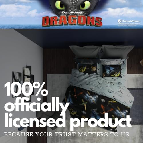 How to Train Your Dragon Kids Bedding Super Soft & Cozy Reversible Microfiber Comforter and Sheet Set with Sham, 7 Piece Full Size, (Officially Licensed Product) By Franco - color: How to Train Your Dragon, size: Full