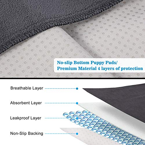Washable Pee Pads for Dogs, 48"x48" Reusable Pee Pads Non-Slip Dog Pee Pads Heavy Absorbency Puppy Pee Pads Quick Dry Whelping Pads/Waterproof Puppy Training Pad for Playpen, Crate, Floor