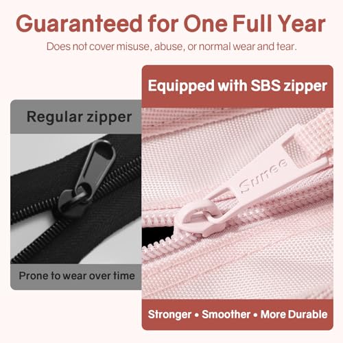SUNEE Zippered Binder Bag with Handle, 2-Inch 3-Ring O-Ring, 500-Sheet Capacity, Includes Zip Pocket, 5-Tab Expanding File Folder, Multi-Pocket Organizer Binder for Middle School, Pink Lotus - color: Pink Lotus