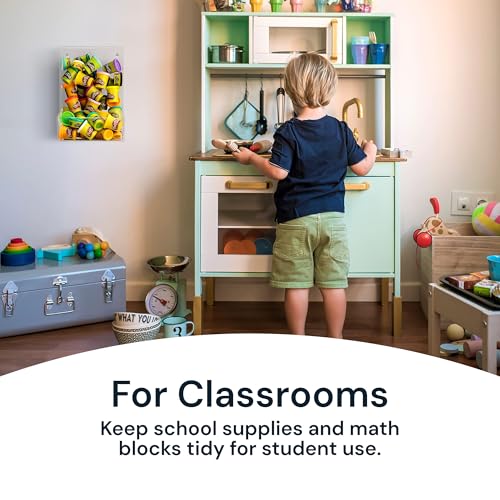 Single Toy Dispenser - Clear Acrylic, Wall or Counter | High-volume acrylic toy bin - wall or countertop - Use for kids foam blasters, cars & building blocks - size: Single Divided