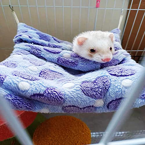 ISMARTEN Small Animal Hanging Hammock, Pet Hanging Nap Sack Sleep Bag Bed, Cage Hammock Beds for Ferret Guinea-Pig Sugar Glider Hamster Rat Mice Chinchilla Flying Gerbil and Squirrel (Green) - color: Green