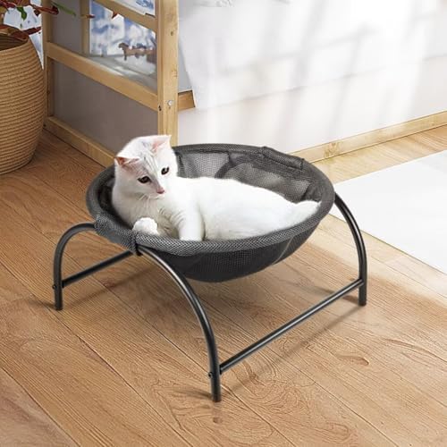 Cat Bed Sleeping Cat Hammock, 16.9in x 16.9in x 9.5in, Black | Cat Supplies Pet Supplies Whole Wash Stable & Breathable Easy Assembly Indoors Outdoors, 16.9 in x 16.9 in x 9.5 in - color: Black, size: 16.9"L x 16.9"W x 9.5"Th (Mesh)