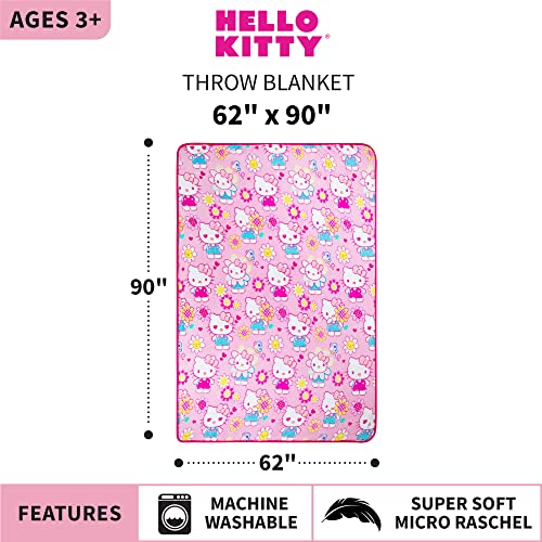 Franco Kids Bedding Super Soft Plush Throw Blanket, 62 in x 90 in, Hello Kitty - color: Hello Kitty, size: 62 in x 90 in