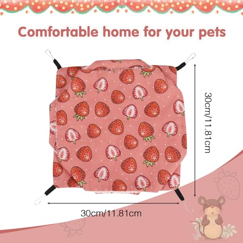 3 Layer Guinea Pig Cage Hammock, Cute Rat Hamster Hanging Hammock Bed Soft Warm Small Animals House Cage Accessories Toy for Ferret Squirrel Chinchilla Parrot Sugar Glider - color: Raspberry Red
