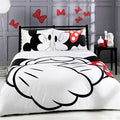 Microfiber Reversible Printing Mickey Mouse Couples Duvet Cover 3PCS Bedding Set with Zipper Closure - Ultra Soft Lightweight and Easy Care, Queen - color: White1, size: Queen