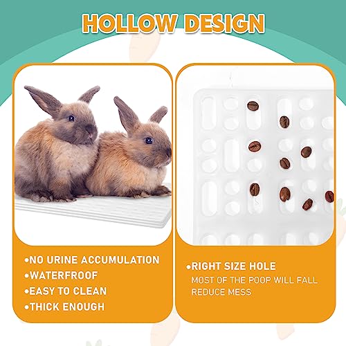 BBTO 24 Pieces Plastic Rabbit Cage Mat Durable Rabbit Feet Pad Small Animal Feet Pad Cage Resting Mat with a Convenient Connectors, Bunny Pads for Easy Cleaning for Bunny Rat Guinea Cats(White) - color: White