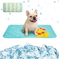 Pet Summer Cooling Blanket - 22.8" x 35.0" Double-Sided Mat Dog Puppy Self ice Cat Pad Bed Cover for Home Outdoor Sofa Sleeping Washable Portable Lightweight Small Medium Large (Blue Duck, S) - color: Blue Duck