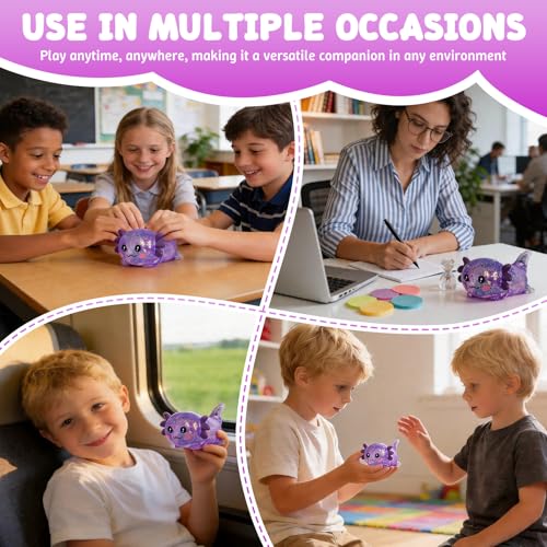Axolotl Squishy Toy, Soft Slow Rising Sensory Fidget Toy, Cute Stretchy Axolotl Squeeze Toy, Stress Relief Desk Toy Gift for Kids and Adults(Purple) - color: Purple