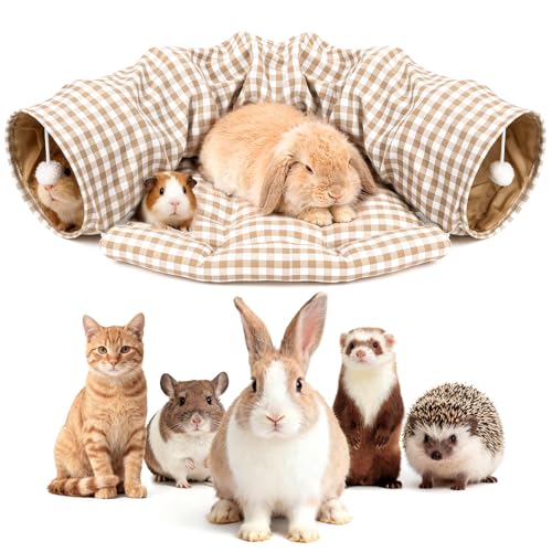 Bunny Tunnel Bed, Collapsible Tunnel Tubes with Removable Bed