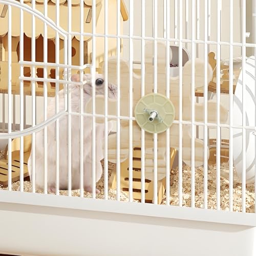 HINGTAI Chinchilla Chew Toys, Natural Wooden Teeth Grinding Guinea Pig Toys for Cage Snowflake- Shaped Rotating Hamster Chew Toys, Chinchilla Cage Accessories Rabbit for Teeth Chewing Supplies