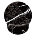 Mouse Pad with Wrist Support, Ergonomic Mouse Pad with Memory Foam Wrist Rest Cushion, Non-Slip Rubber Base Gaming Mice Pad for Home Office Computer Laptop, Black White Marble - color: Black white marble