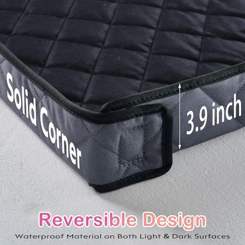 FunFurry Quilted Guinea Pig Cage Liner, Reversible & Absorbent Bottom Base, Cage Liners for Small Animals, Hamster Chinchilla Hedgehog Ferret Rabbit. (Dark Grey-Quilted, 12" X 24") - color: Dark Grey-Quilted, size: 12" X 24"