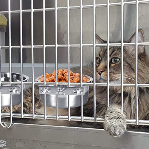 Kennel Water Bowl, 2 Packs No Spill Hanging Cage Crate Bowl for Cat, Small Dog Feeder - size: 4 Cups 32OZ