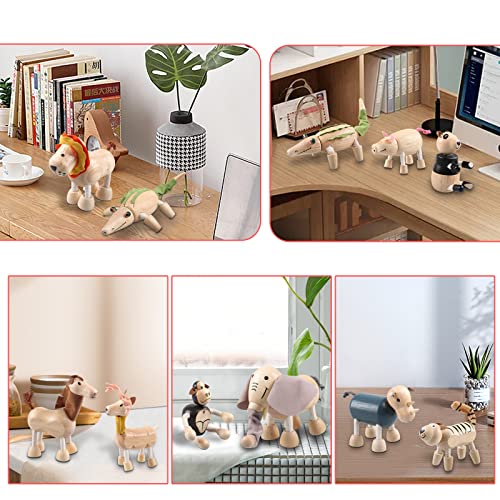 12PCS Bendable Wooden Animal Toys, Fun and Posable Animal Toys for Early Education, Smooth Natural Wood, Safari Farm Wood Animals Learning Toy for Kids