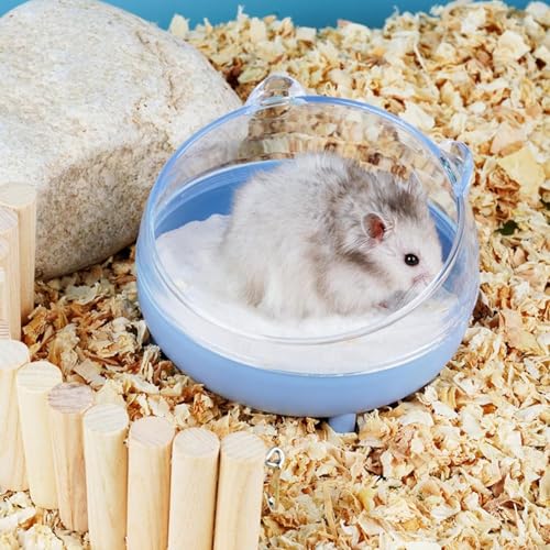 Meow&Woof Hamster Sand Bath Container, Large Sandbox Toilet Gerbil Batheoom, Tiny Chinchilla Dust Bathtub Sand Bath Box for Hamster Cage Accessories 5.2 Inch-Pink - color: Pink