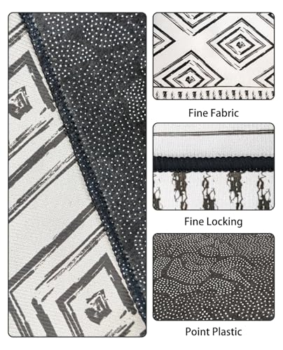 BNOSDM 79"" X 55"" Washable Bunny Cage Liners Large Rug for Rabbits Large Non Slip Pad for Bunnies Resuable Rabbit Liner for Chinchillas Cats Guinea Pigs Ferrets Dogs, Black+grey - size: 79" X 55"