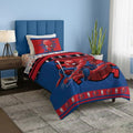 Northwest Marvel Spiderman Twin Comforter Set 4 Piece Includes Reversible Comforter & Sheet Bedding Set Soft Fade Resistant Microfiber Officially Licensed - color: Spidey Drop Twin