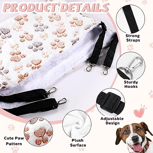 4 Pcs Cat Hammock for Cage Soft Hanging Pet Hammock Bed with Adjustable Straps and Metal Hooks Double Sided Bed for Large & Small Cats Ferret Rat Sugar Glider(Paw,20 x 24 Inch) - size: 20 x 24 Inch