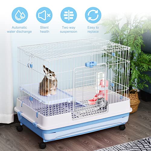 Rypet Rabbit Water Bottle No-Drip, Bunny Guinea Pig Water Dispenser(Pink) | 17 oz 500mL Capacity, Inside&Outside Mount, No Noise, Bunny Chinchilla Guinea Pig Hedgehog Ferret - color: Pink