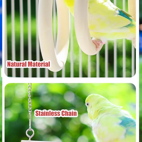 Bird Swing Rings for Cage,Hanging Bird Toys Natural Wooden,Bird Perch Climbing Toys,Parrot Perch Stand for Conure,Budgie,Cockatiel,Lovebird,Canary,Finch,Hamster,Small Pets Accessories,4-Ring (Ring) - color: Ring