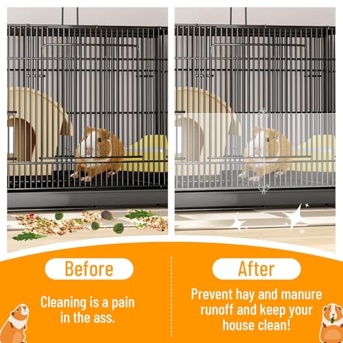 PETKNOWS 12 Pack 11.8x5.9 inch Clear Cage Edge Liner Protection for Rabbit | Clear PVC, Guinea Pig and Rabbit, Cage Edge Liner Protection and Urine Guard , 50 Zip Ties Included - color: Transparent, size: 30X15 CM
