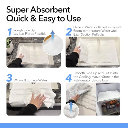 2-in-1 Cooling Mat for Cats Small Dogs, 12"x20", S | 2 SAP Gel Inserts + Q-Max>0.4 Ice-Silk, Waterproof, Machine Washable, Crate Indoor Outdoor - size: Small 12"x20"