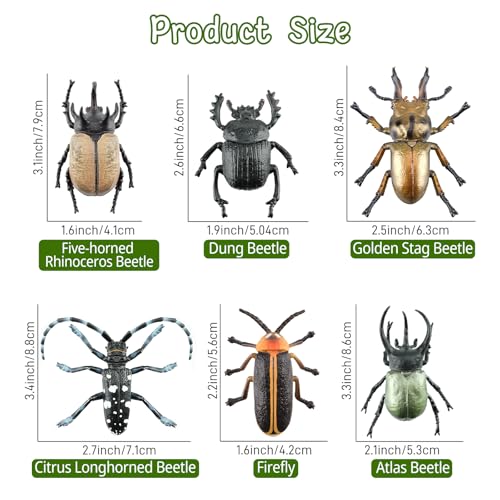 Toymany 12PCS Realistic Insects Figurines Toys - Plastic Bugs Figures Set with Cricket Bee Ant Dung Beetle, Educational Toy Cake Toppers Christmas Birthday Gift for Toddlers Kids - style: Insects-1