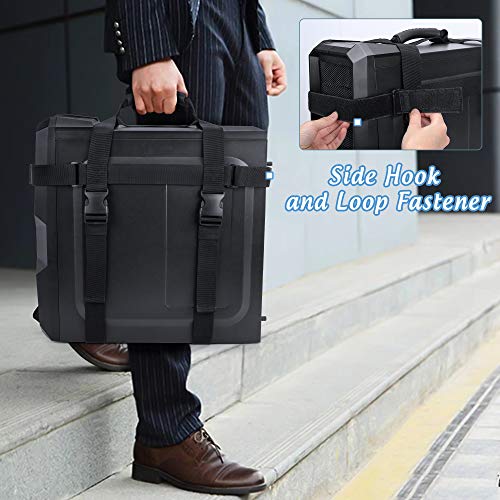 Trunab PC Tower Strap with Rubber Handle Desktop Carrying Case Belt | Computer Travel Holder with Pockets for Cable, Mouse, Ideal for Transporting On The Go - Patented Design