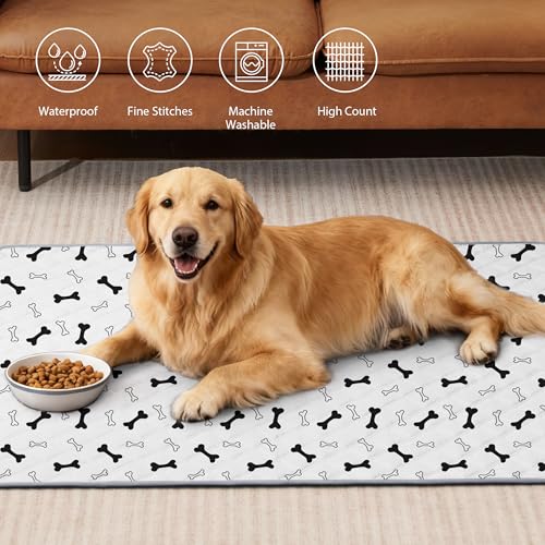 Eterish Reusable Washable Pee Pads for Dogs Large/Extra Large 36'' x 41'' 2 Pack, Absorbent Pet Puppy Dog Training Pads Non-Slip, Waterproof Whelping Potty Pads for Dogs Leak-Proof - color: White/Bone, size: 2 Pack (36"x41")