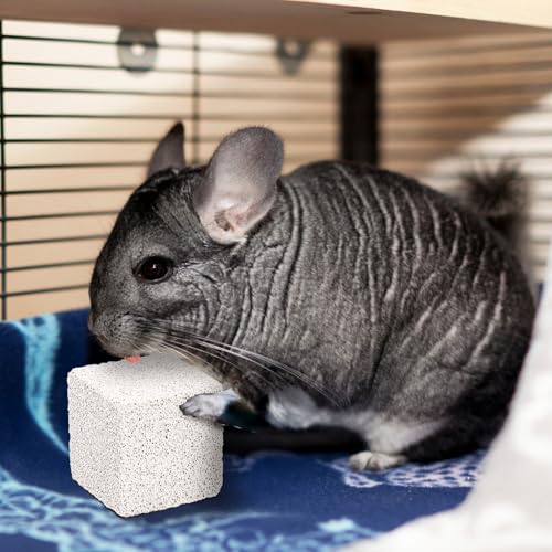 DEAYOU 30 Pack Small Animal Lava Bites, Hamster Teeth Grinding Block, Bunny Chew Toys, Natural Mineral Calcium Square Stone for Chinchilla, Squirrel, Rat, Parrot, Rabbit, Guinea Pig, 1.57"×1.57"×1.57"