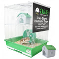 A&E Cage Co HAM007-SP Two Story Hamster Cage – 14" x 11" x 15" Small Animal Habitat with Exercise Wheel & Play House – Hamster, Gerbil & Small Pet Cage with Slide-Out Tray (Green & White) - size: Small