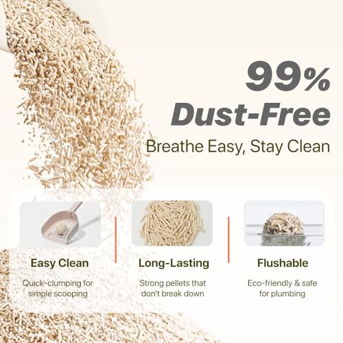 Michu Tofu Cat Litter Gen3 – 100% Natural & Biodegradable Clumping Formula, Fast-Clumping, Odor-Control, Flushable, Low-Tracking, Dust-Free – Value Box, 2 Boxes=22 lb, Peach - size: 2 Boxes=22 Lb