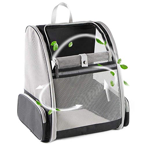 Texsens Innovative Traveler Bubble Backpack Pet Carriers for Cats and Dogs (Black) - color: Black