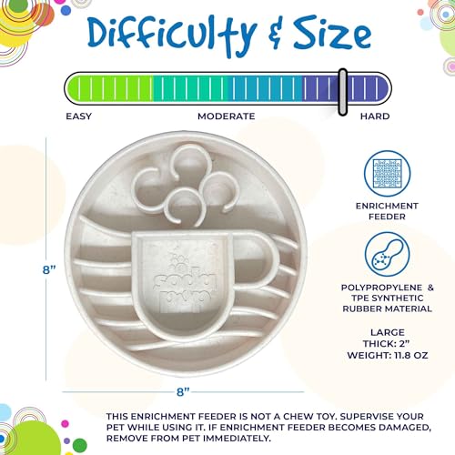 SodaPup Java Enrichment Bowl – Durable Enrichment Feeder Made in USA from Non-Toxic, Pet-Safe, Food Safe Material for Mental Stimulation, Slowing Down Eating, Healthy Digestion, & More - color: Java eBowl Mocha Speckle