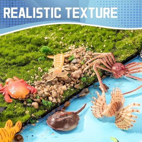 48 Piece Ocean Animal Toys with Gift Box, Mini Sea Creature Figures | Mini Vinyl Plastic Ocean Animal Figure, Themed Sensory Bins, School Project, Birthday Cupcake Topper Party Supplies, Preschoo