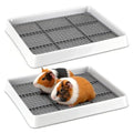 FHTONGE Low Entry Guinea Pig Litter Box with Grid, Rectangular Pet Toilet | 2 Pcs Small Amimal Litter Pan Trainer Tray for Rodent Bunny Hamster Ferret Chinchilla Squirrel Opossum Hedgehog Chipmunk Rat - color: 2 Pcs 0.4" PP Grids, size: 14.6x12x2.6"(40x30