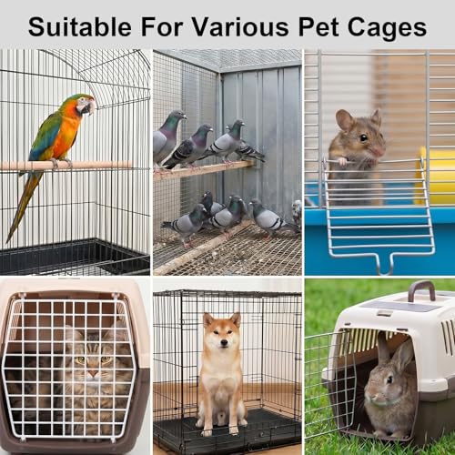 4-Piece Bird Poop Remover Brush Kit, Bird Cage Cleaner+ | Stainless Steel Poop Remover Tool Set for Parakeet, Parrot, Rabbit, Hamster, and Small Animal Cage Cleaning Accessories