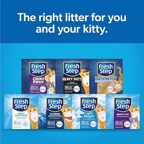 Fresh Step Simply Unscented Multi Cat Clumping Cat Litter, Low Dust, Odor Control with Activated Charcoal Tech, Compatible in Automatic Litter Boxes, 14 lb. (Pack of 3) - size: 14 lb (Pack of 3)