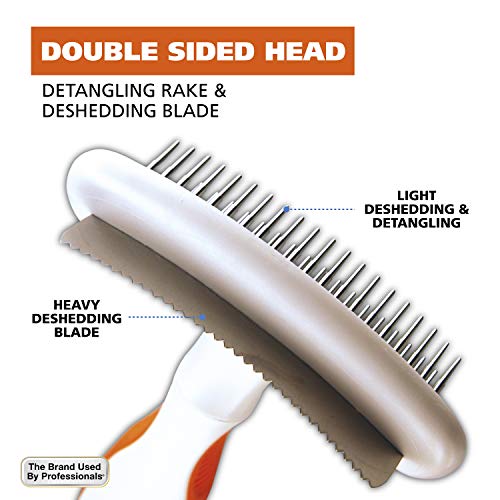 Wahl 2-in-1 Combination Double Row Pet Rake with Hair Shedding Blade | De-Shed And Detangle Dog Or Cat Fur With One Combo Tool, The Brand Used By Professionals – Model 858424 - size: 1 Count (Pack of 1)