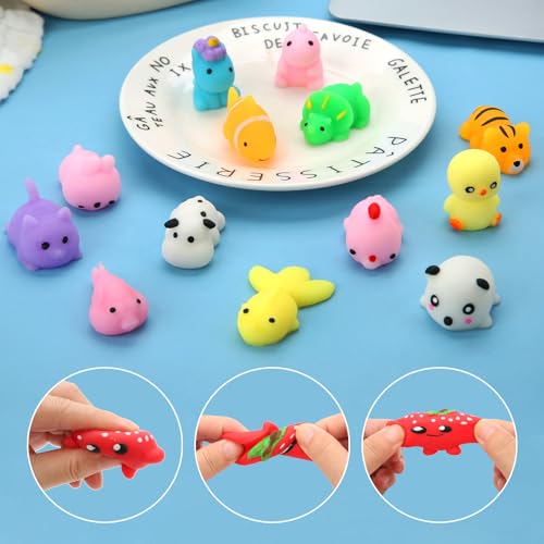 120 Pack Mochi Squishy Toys, Kawaii Mini Squishies Party Favors for Kids | Stress Relief Fidget Sensory Toys, Treasure Box Toy Classroom Prizes, Birthday Xmas Gift Easter Pinata Goodie Bag Stuffers - color: 120 Pcs