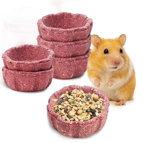 BNOSDM 6 Pcs Hamster Edible Premium Timothy Hay Chew Bowl Purple Sweet Potato Blend Rabbit Treats for Teeth Chewing Chinchilla Chew & Decor Toys for Syrian Dwarf Hamsters Gerbils Mice - color: 6PCS-Timothy & Sweet Potato