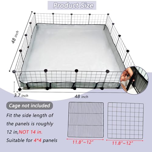 DZWLKJ Guinea Pig Cage Liner Tarp Bottom Waterproof and Washable Base Also for Rabbits, Bunny, Chinchesillas, Hedgehog, Ferrets and Other Small Animals(48x48 inches) - size: 48.0"L x 48.0"W x 4.0"H