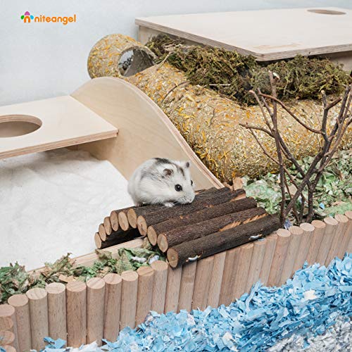 Niteangel Wooden Ladder Bridge, Hamster Mouse Rat Rodents Toy, Small Animal Chew Toy - size: 8.4'' x 3.9''