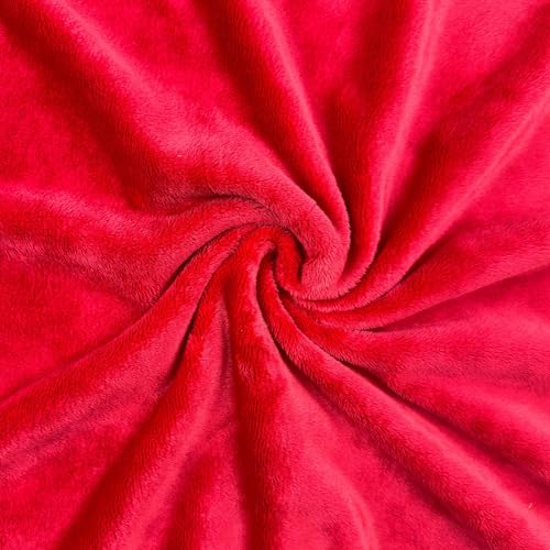 Barcelonetta | Minky Fabric | Plush, Super Soft, Cuddle | Solid Minky | by The Yard | 60" Wide | Baby Blanket, Change Station Cover, Pillow, Scarf, Beanie (Red, 1 Yard) - color: Red, size: 1 Yard