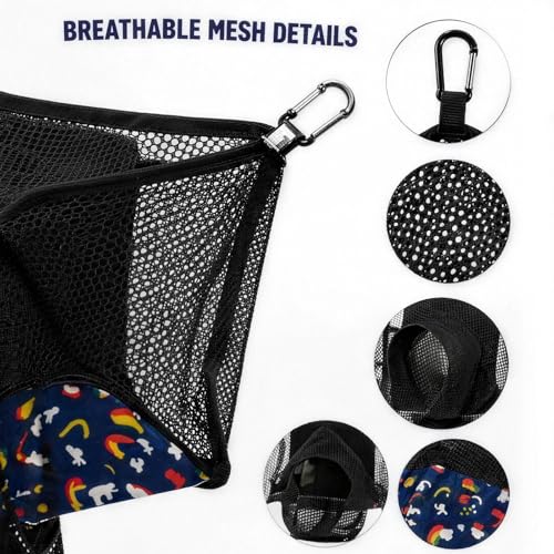 Ferret Ball Pit Hammock, Hanging Ferret Bed Cage Toy with Tunnel Compatible, Mesh Ferret Accessories for Small Animals, No Balls Included