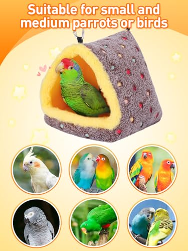MEWTOGO Medium Winter Warm Bird Nest House with Support Board for Cage | Comfortable Bird Bed with Mat, Hanging Hammock Hut Gift, for Cockatiel Monk Parrots Sun Conure, 7.9"D x 7.9"W x 8.7"H - size: Medium