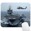 Aircraft Carrier US Navy Mouse Pad, Helicopter Military Warship Desk Mat | Blue Ocean Patriotic Design for Veteran, 9.5"x 7.9", Cute Smooth & Anti-Slip Mousepad - color: Water Blue